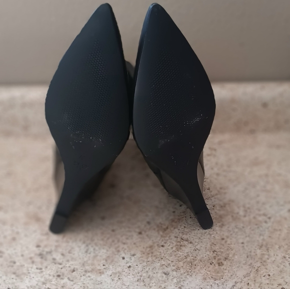 Zara Black Pointed Wedge Ankle Boots - Picture 4 of 4